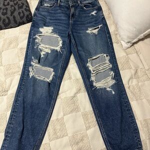 American Eagle Outfitters Ripped Blue Boyfriend Jeans
